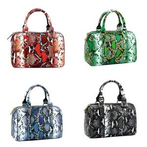 Trendy Setter Cute Python Pattern Boston Bag With
